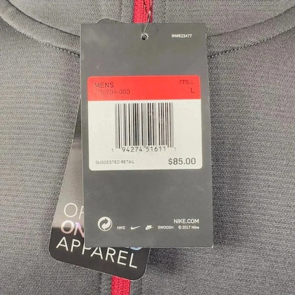 NEW Nike Oklahoma Sooner Football On Field 1/4 Zip Jacket Gray Red Mens Large - Picture 4 of 10